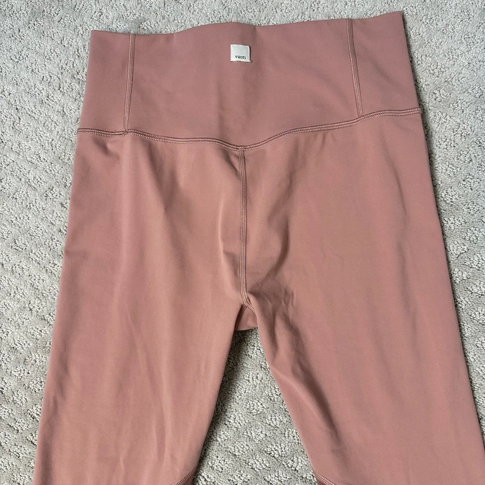 Sz L Vuori Colorblock Studio leggings full length high rise pale pink dusty rose - Picture 5 of 10